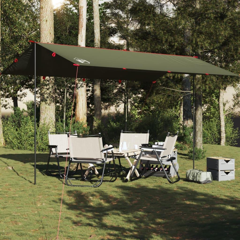 Tarp 506 × 306 cm - vandafvisende campingpresenning, olivengrøn