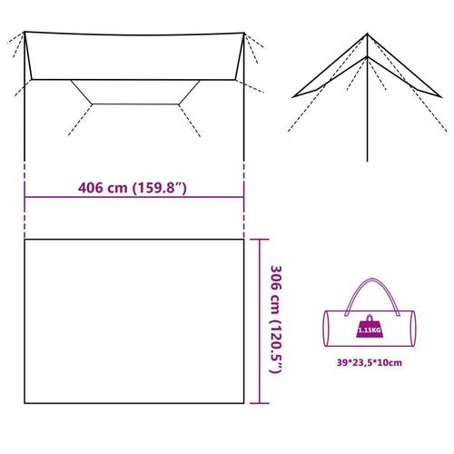 Tarp 406x306 cm vandafvisende camouflage