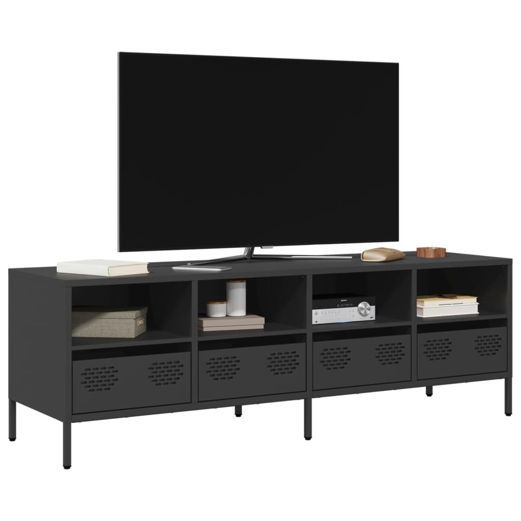TV-bord i koldvalset stål 135 x 39 x 43,5 cm - sort