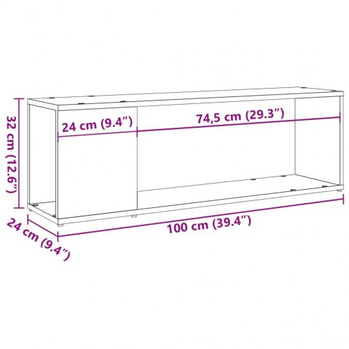 Tv-bord i konstrueret træ - 100×24×32 cm, antikt trælook