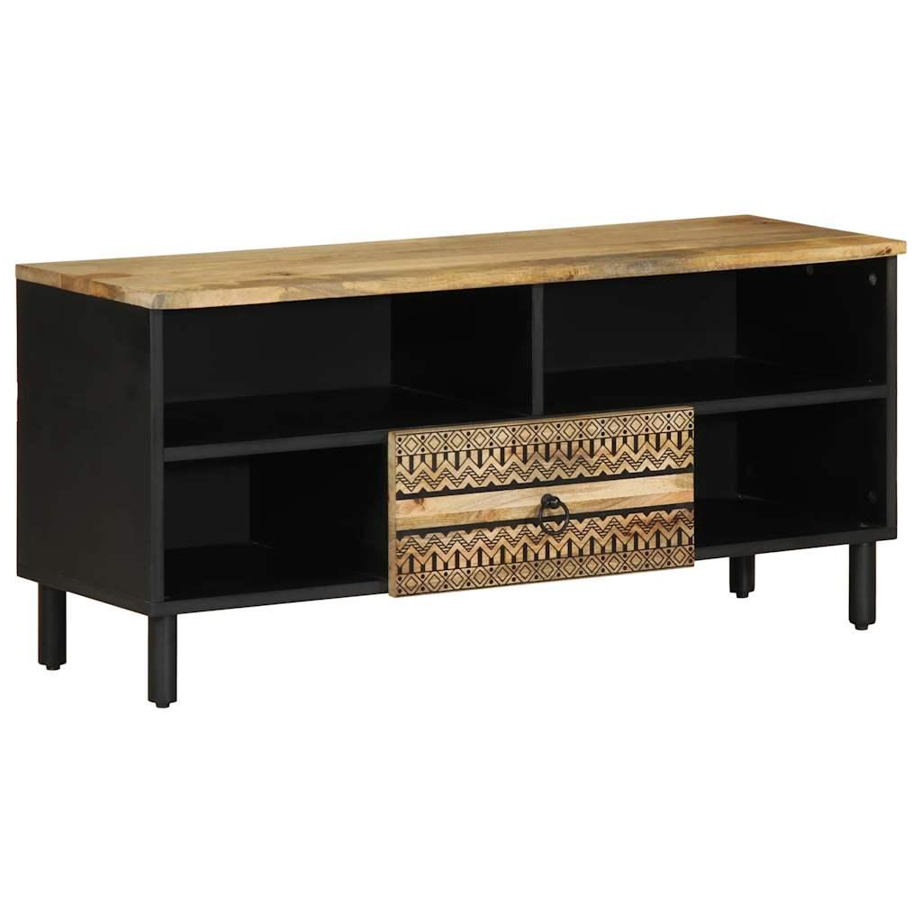 Tv Bord 100x33 5x46 Cm Massivt Ru Mangotræ Sort