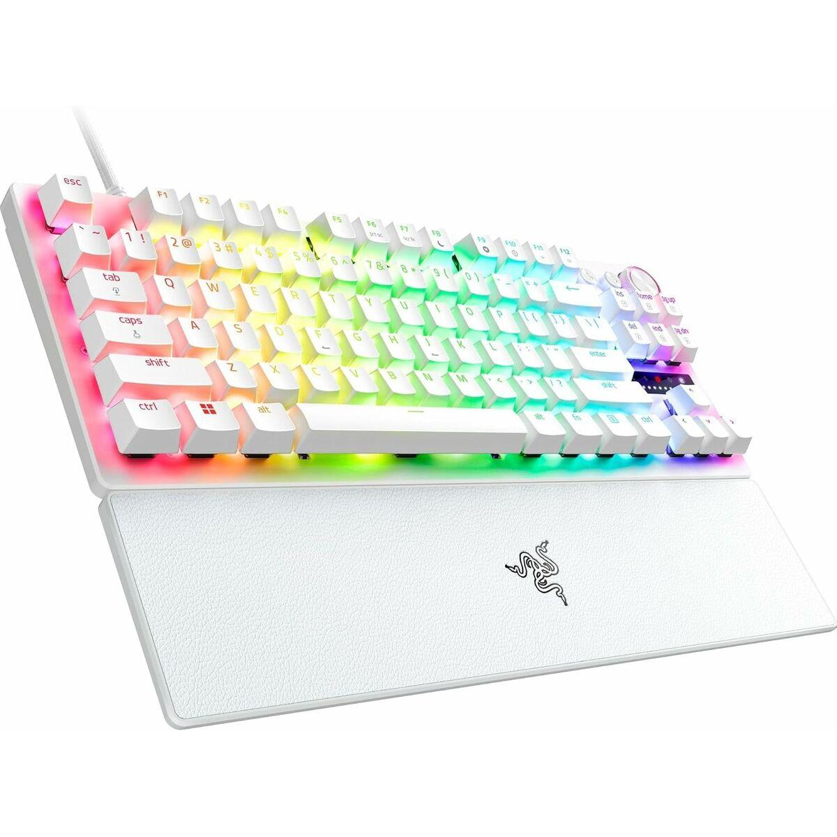 Tastatur Razer Huntsman V3 Pro Hvid Spansk Qwerty