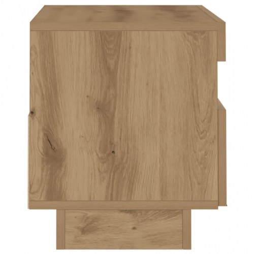 Tv-bord med LED-lys 80×35×40 cm - konstrueret træ i kunsteg