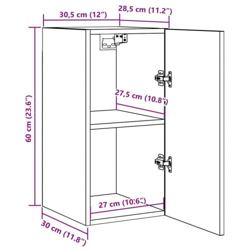 Tv-skabe 2 stk. 30,5x30x60 cm konstrueret træ kunsteg