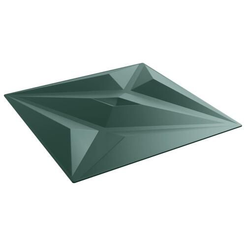 Vægpaneler 48 stk. 50x50 cm 12 m² XPS stjerne grøn