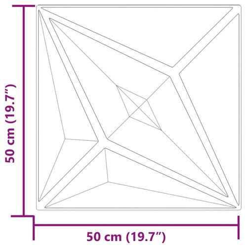 Vægpaneler 48 stk. 50x50 cm 12 m² XPS stjerne grøn