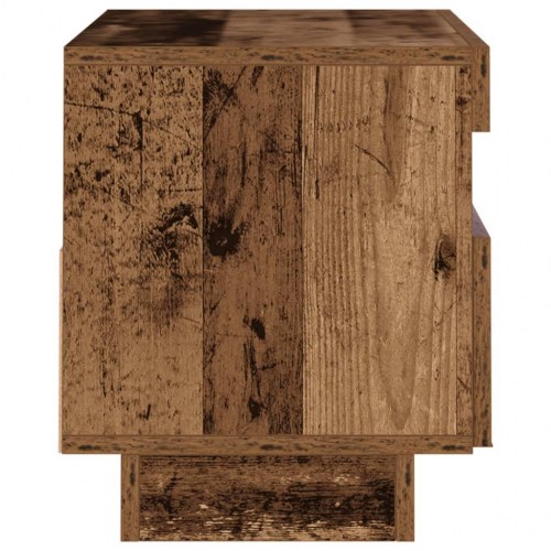 Tv-bord med LED-lys - 80×35×40 cm i antikt træ look, konstrueret træ
