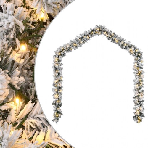 Julegirlande med LED-lys grøn 5 m PVC