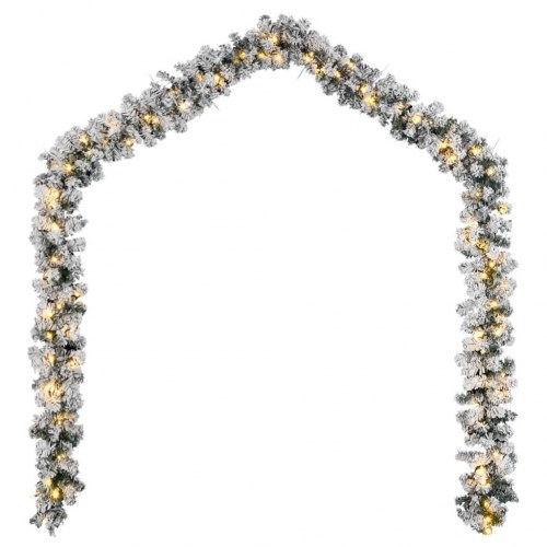 Julegirlande med LED-lys grøn 5 m PVC