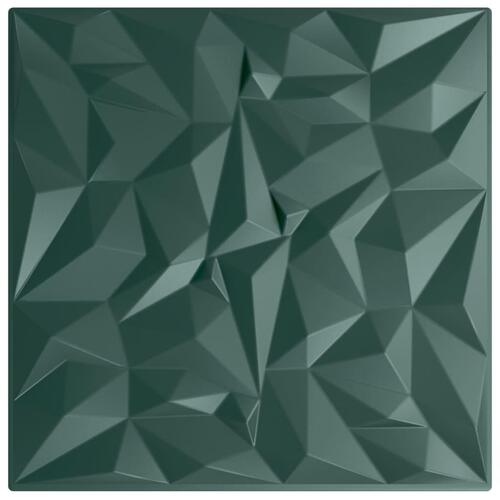 Vægpaneler 48 stk. 50x50 cm 12 m² XPS ametyst grøn