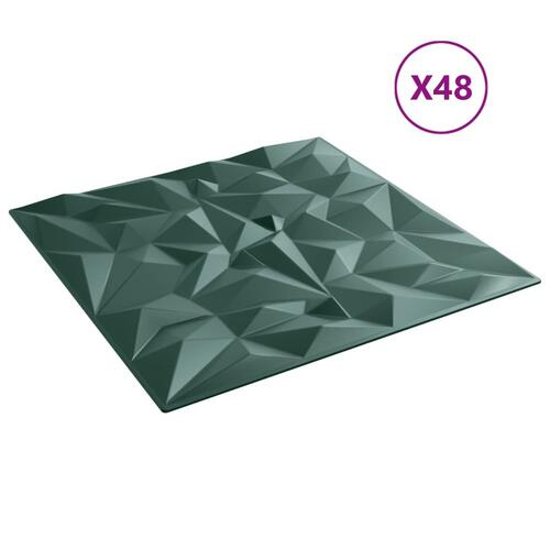 Vægpaneler 48 stk. 50x50 cm 12 m² XPS ametyst grøn
