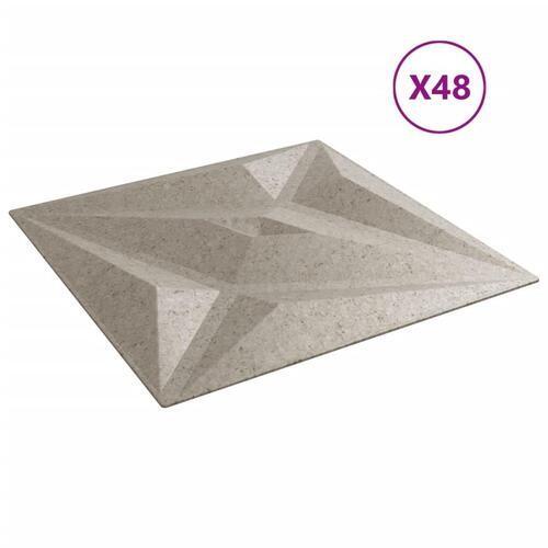 Vægpaneler 48 stk. 50x50 cm 12 m² XPS stjerne beton