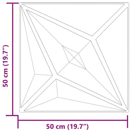 Vægpaneler 48 stk. 50x50 cm 12 m² XPS stjerne beton