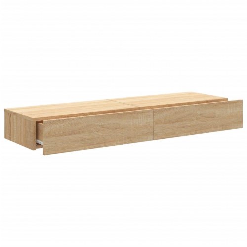 TV-borde 2 stk. med LED-lys - sonoma-eg