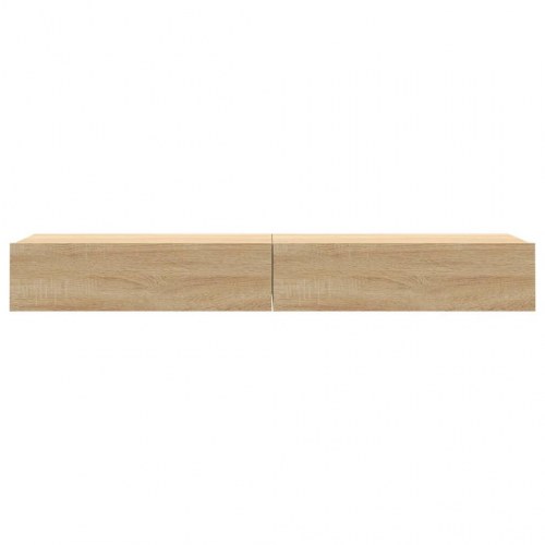TV-borde 2 stk. med LED-lys - sonoma-eg