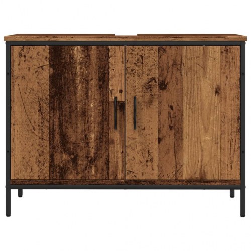 Vaskeskab 80×30×60 cm i konstrueret træ - gammelt trælook