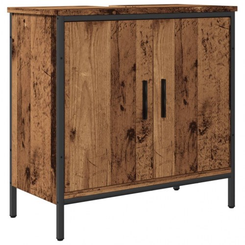 Vaskeskab 60 × 30 × 60 cm i konstrueret træ - gammelt trælook