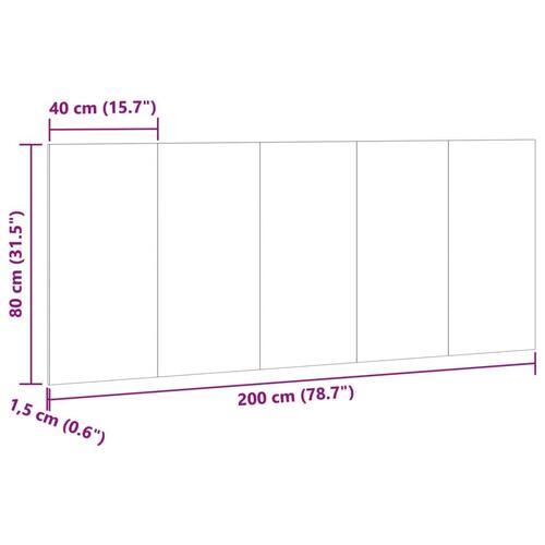 Sengegærde 200x1,5x80 cm konstrueret træ kunsteg