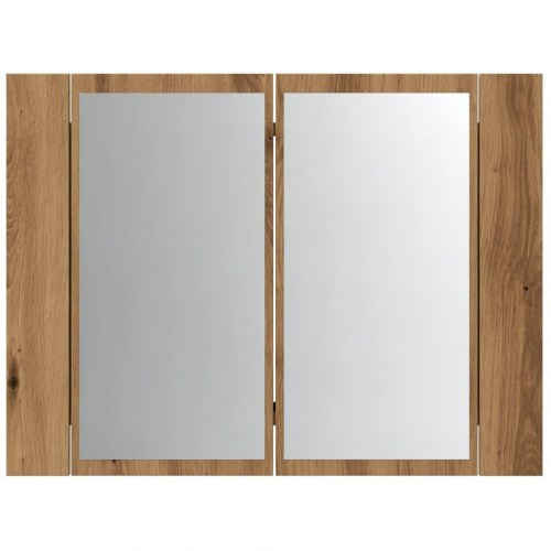 Spejlskab med LED-lys 60×12×45 cm - konstrueret træ, kunsteg