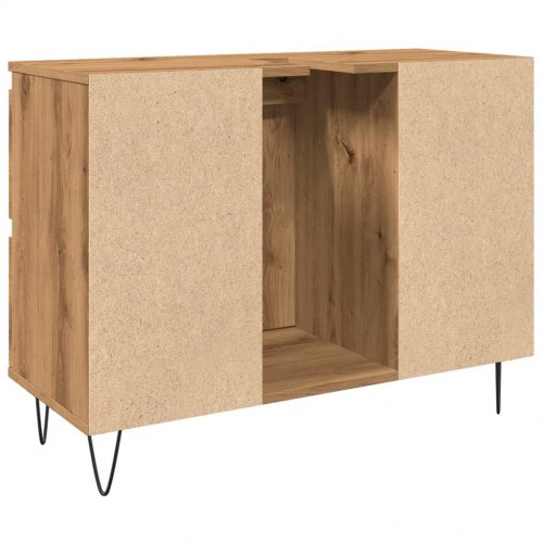 Badeværelsesskab 80x33x60 cm konstrueret træ kunsteg