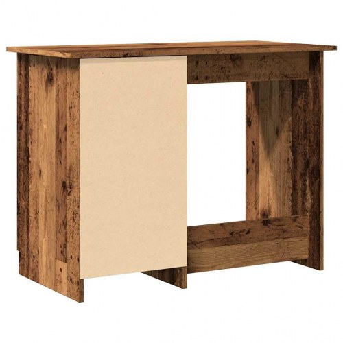 Skrivebord 100 × 50 × 76 cm i konstrueret træ - antikt trælook med skuffe og skab