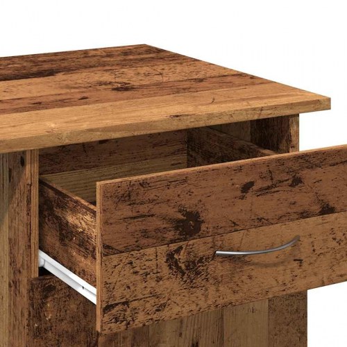 Skrivebord 100 × 50 × 76 cm i konstrueret træ - antikt trælook med skuffe og skab