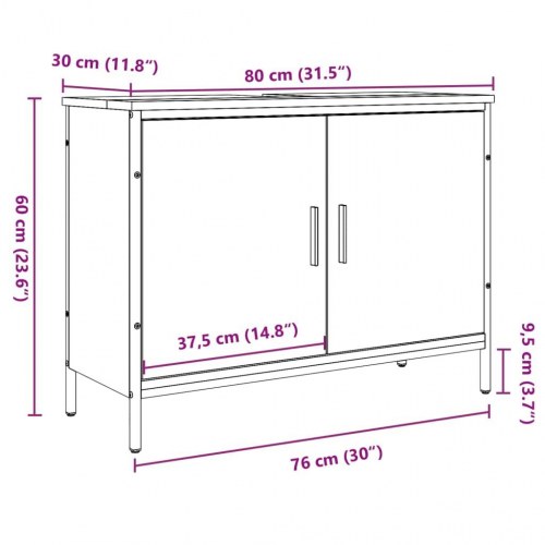 Vaskeskab 80x30x60 cm konstrueret træ kunsteg