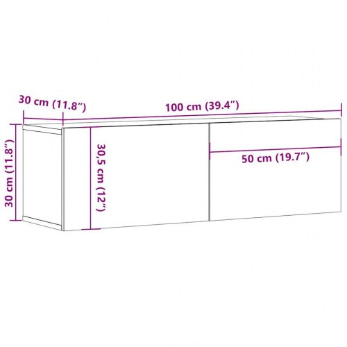 Væghængt tv-bord 100 x 30 x 30 cm