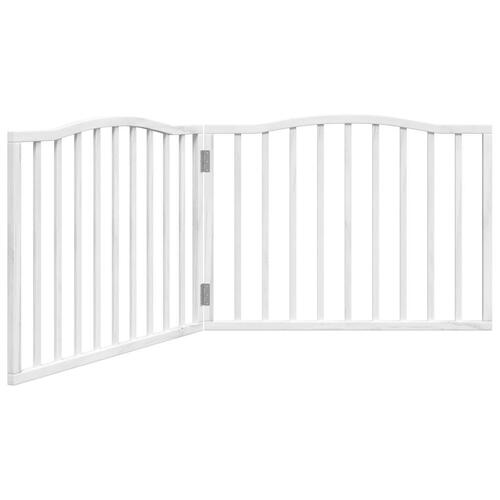 Hundelåge 2 paneler 160 cm foldbar poppeltræ hvid