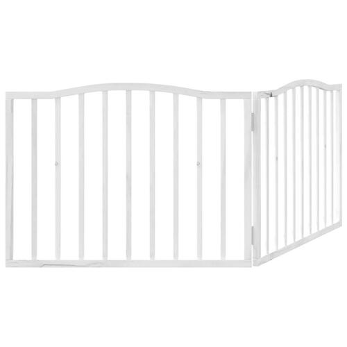 Hundelåge 2 paneler 160 cm foldbar poppeltræ hvid