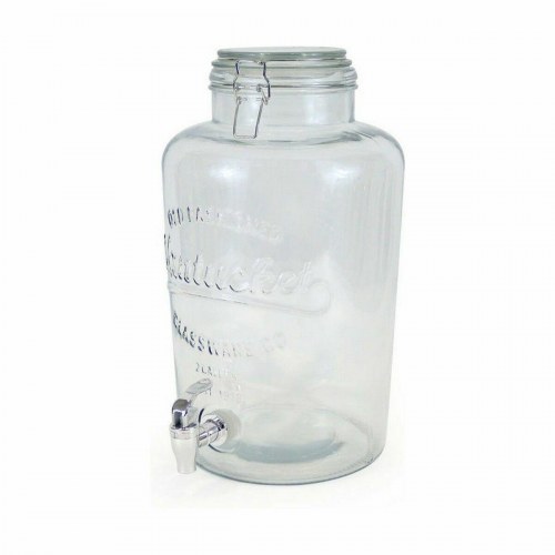 Drikkedispenser med vandhane - glas, 8 l (2 stk.)