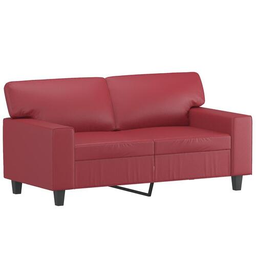 3 personers sofa kunstlæder vinrød