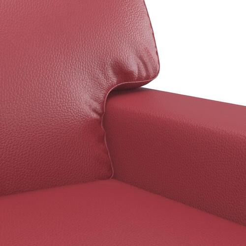 3 personers sofa kunstlæder vinrød