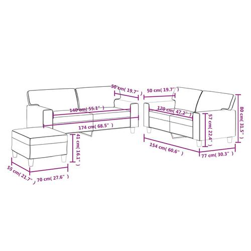 3 personers sofa kunstlæder vinrød