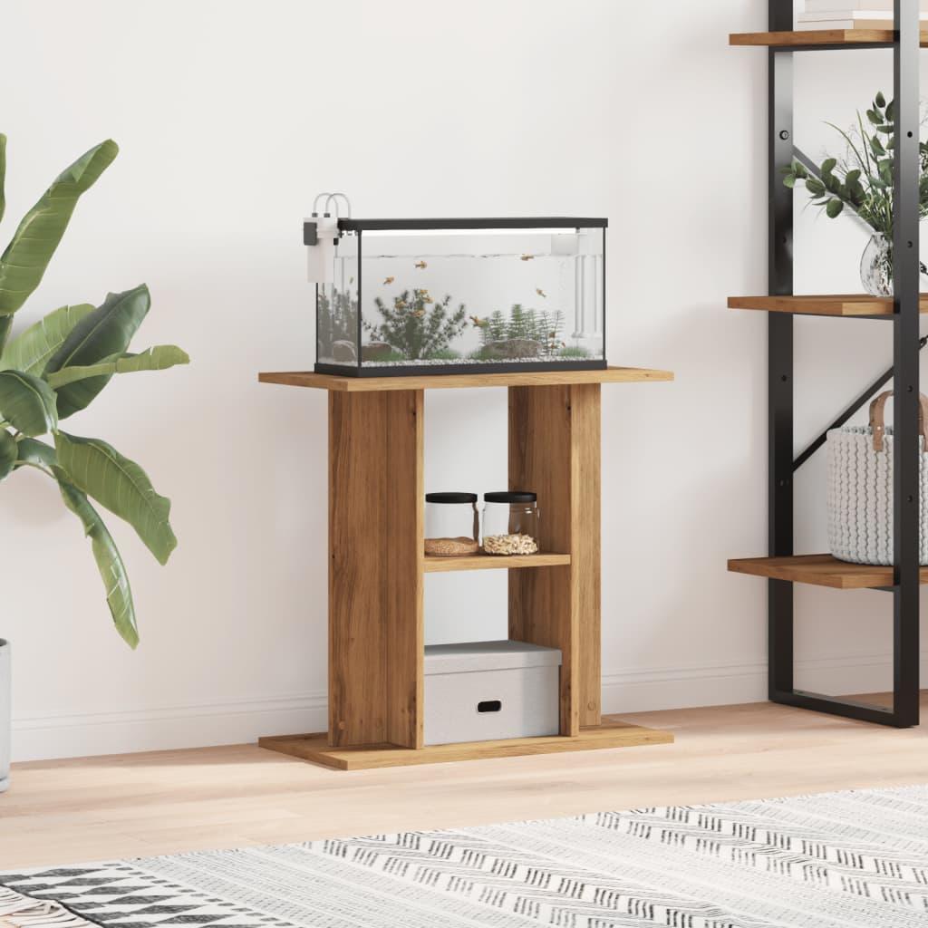 Akvariebord 80x30x60 cm konstrueret træ kunsteg