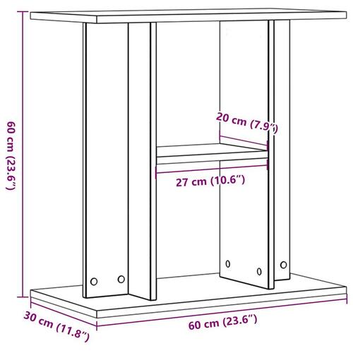 Akvariebord 80x30x60 cm konstrueret træ kunsteg