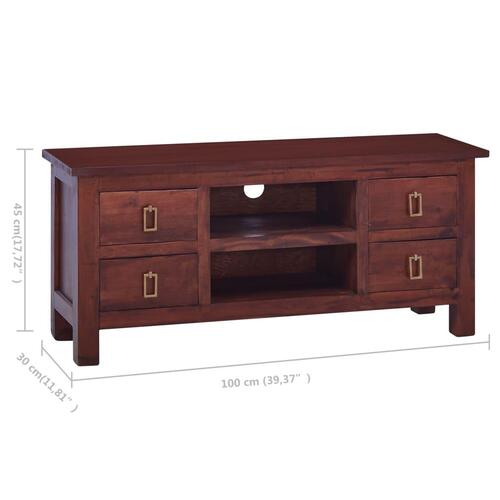 Tv-skab 100x30x45 cm massivt mahognitræ klassisk brun