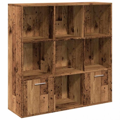 Bogreol i konstrueret træ - 98×29×97,5 cm, antikt trælook