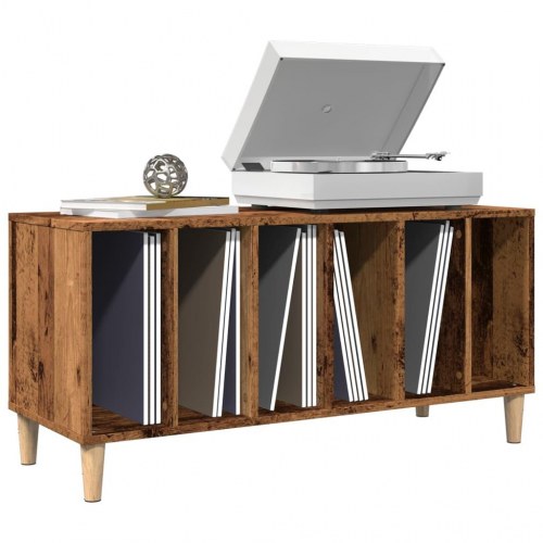 Vinylskab 100×38×48 cm i konstrueret træ - antikt trælook