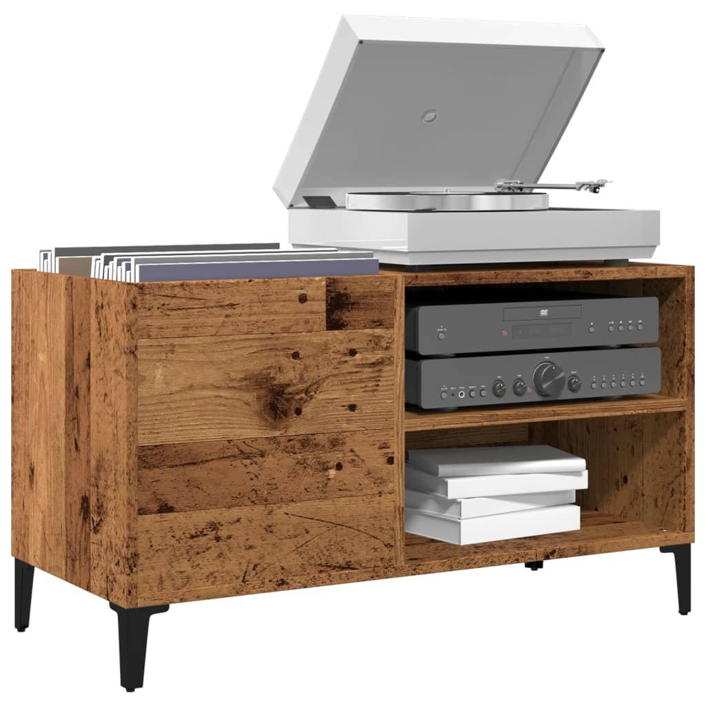 Vinylskab 84,5×38×48 cm - konstrueret træ i antikt trælook