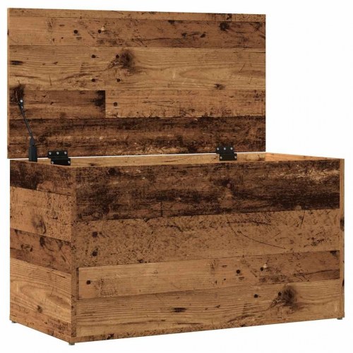 Opbevaringskasse 84×42×46 cm i konstrueret træ - antikt trælook