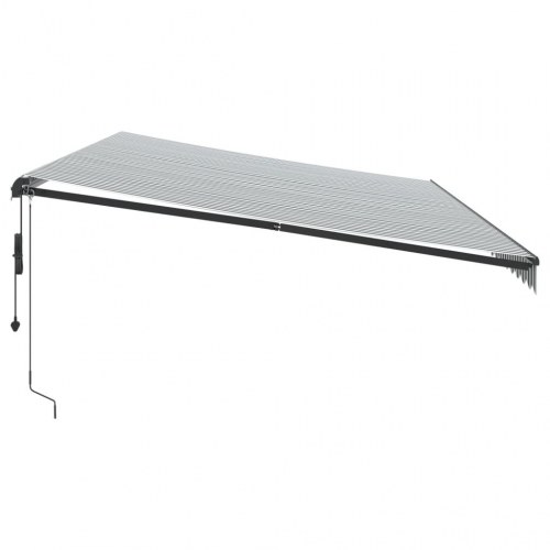 Markise 600 × 300 cm med automatisk betjening - antracitgrå/hvid