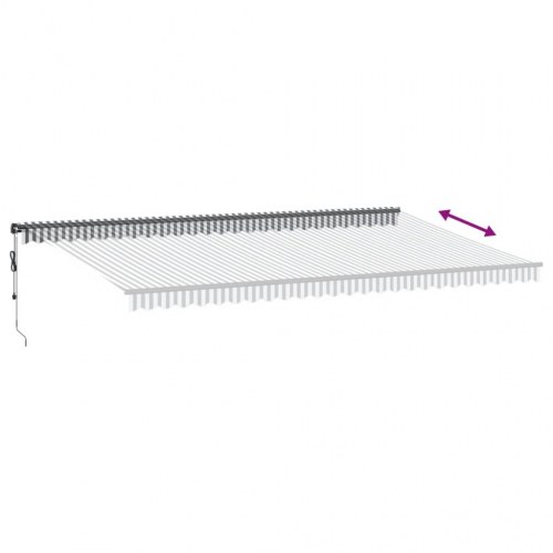 Markise 600 × 300 cm med automatisk betjening - antracitgrå/hvid