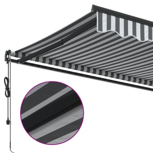 Markise 600 × 300 cm med automatisk betjening - antracitgrå/hvid