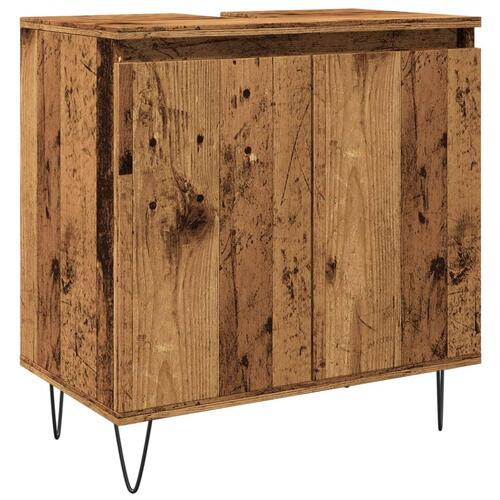 Badeværelsesskab 58x33x60 cm konstrueret træ antikt træ