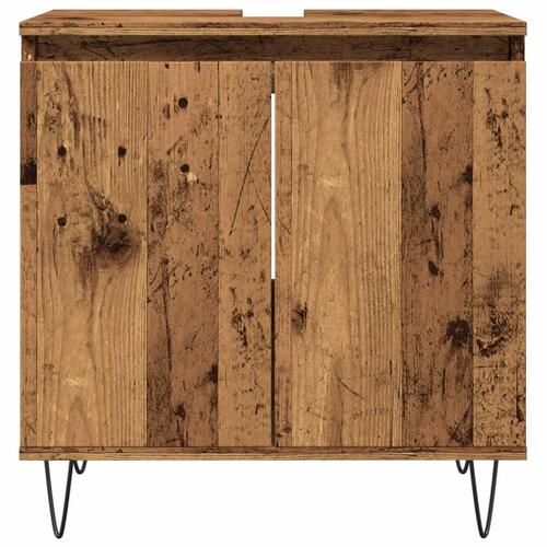 Badeværelsesskab 58x33x60 cm konstrueret træ antikt træ