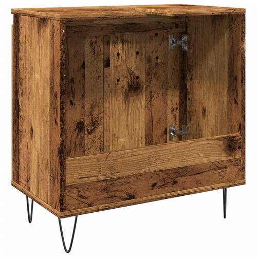 Badeværelsesskab 58x33x60 cm konstrueret træ antikt træ