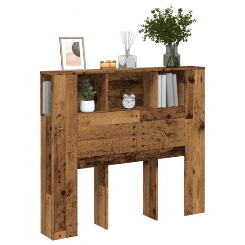 Sengegavl med opbevaring 120×19×104,5 cm - antikt trælook