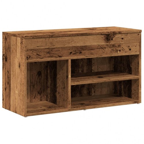 Skobænk i konstrueret træ 80×30×45 cm - antikt træ