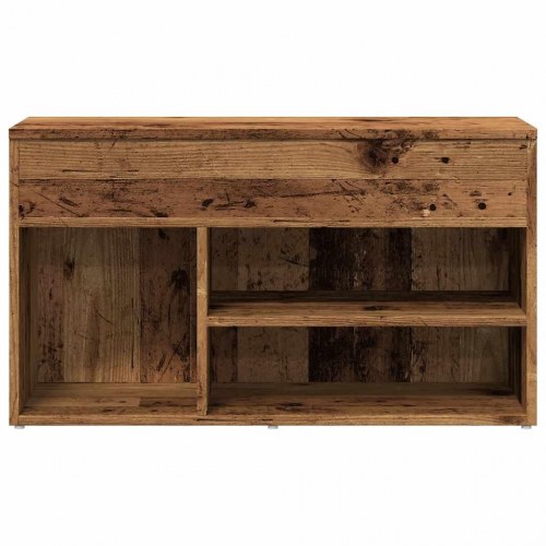 Skobænk i konstrueret træ 80×30×45 cm - antikt træ